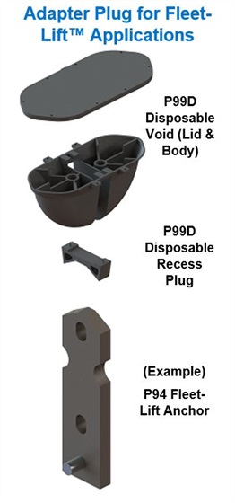 P99D - Fleet-Lift™ Disposable Recess Plug (PVC) | Accessories